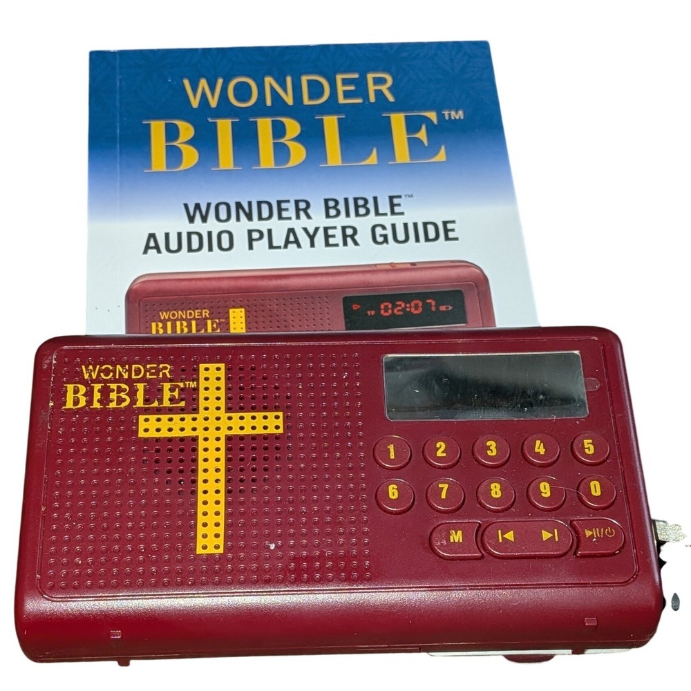 Wonder Bible Audio Player KJV Old & New Testament Burgundy Red with USB Cable